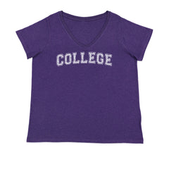 College Belushi Frat House Party Bluto Tribute Animal Ladies V-Neck T-shirt Purple