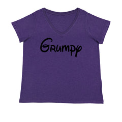 Grumpy - 7 Dwarfs Costume Ladies V-Neck T-shirt Purple