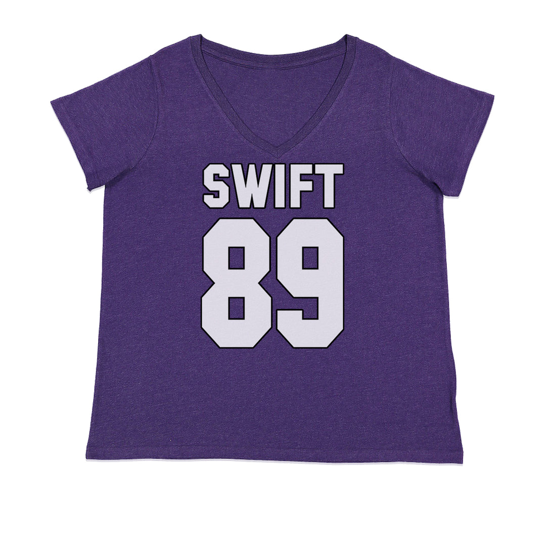 Swift 89 Birth Year Music Fan Era Poets Department Lover Ladies V-Neck T-shirt Purple