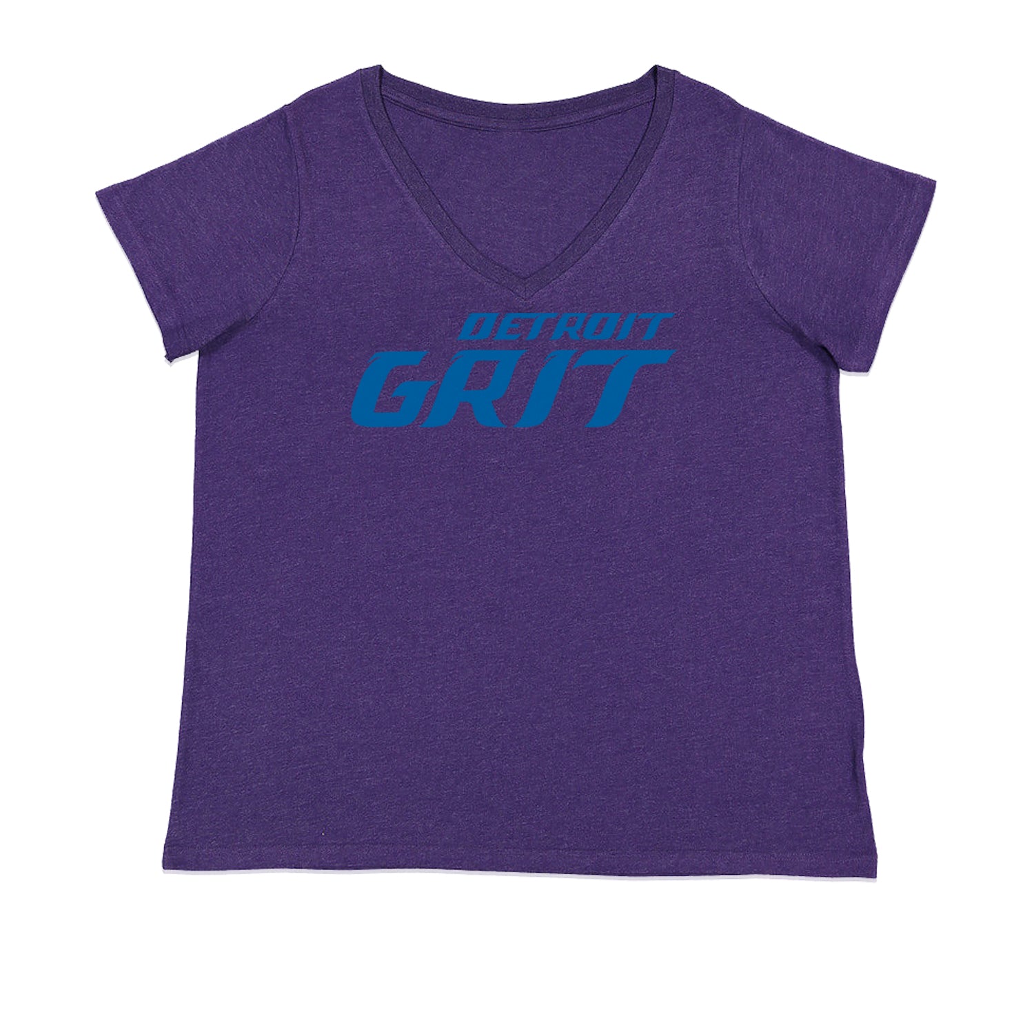 Grit Detroit Football Hard Knocks Ladies V-Neck T-shirt Purple