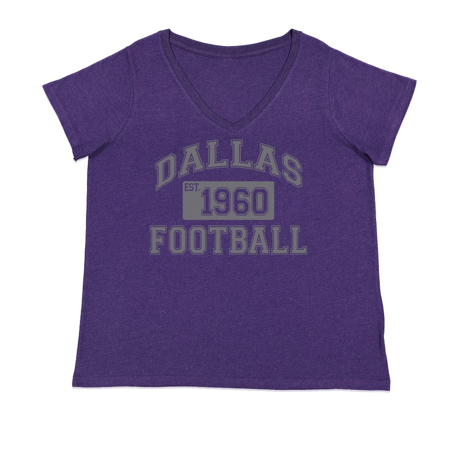 Dallas Football Established 1960 Ladies V-Neck T-shirt Purple