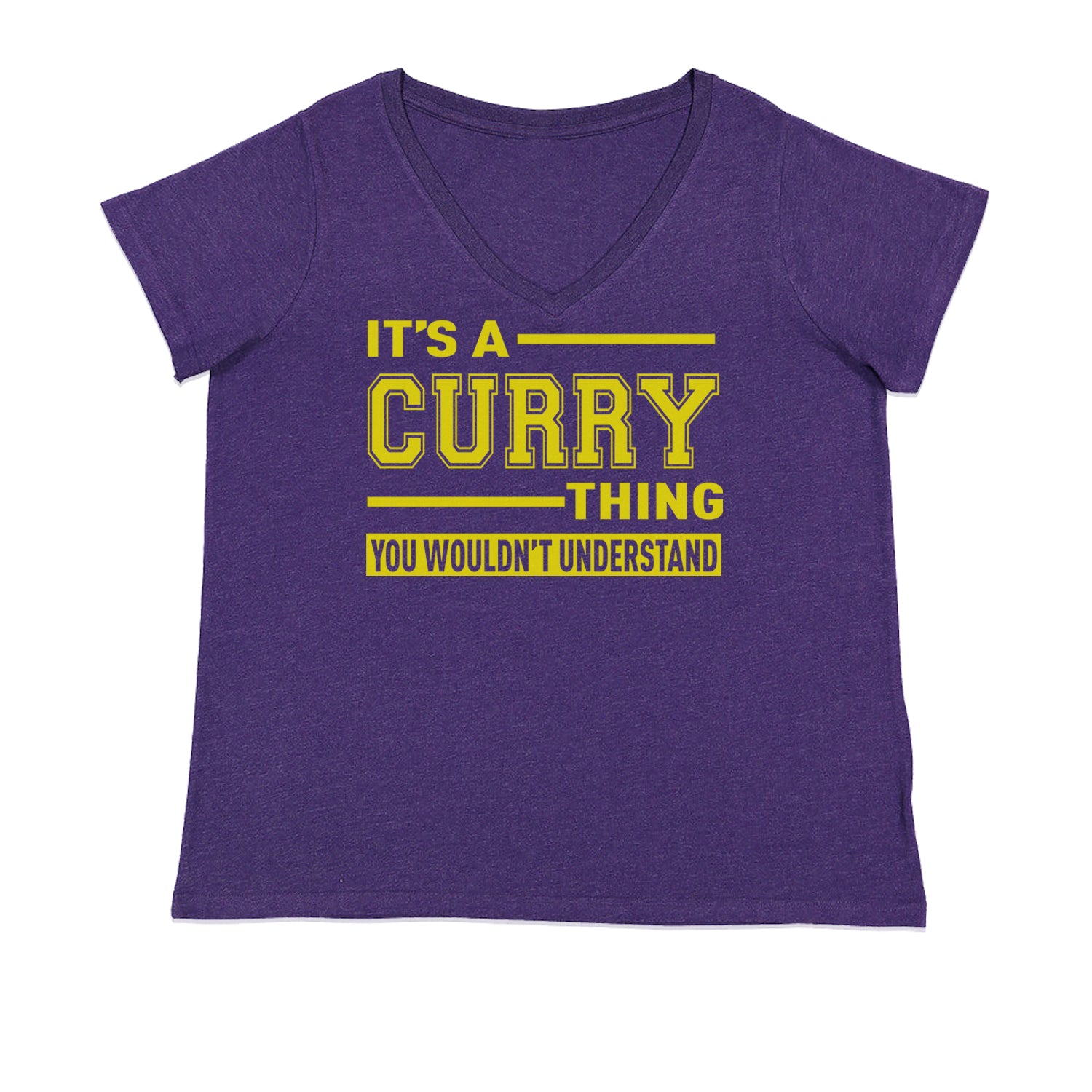 It's A Curry Thing, You Wouldn't Understand Basketball Ladies V-Neck T-shirt Purple