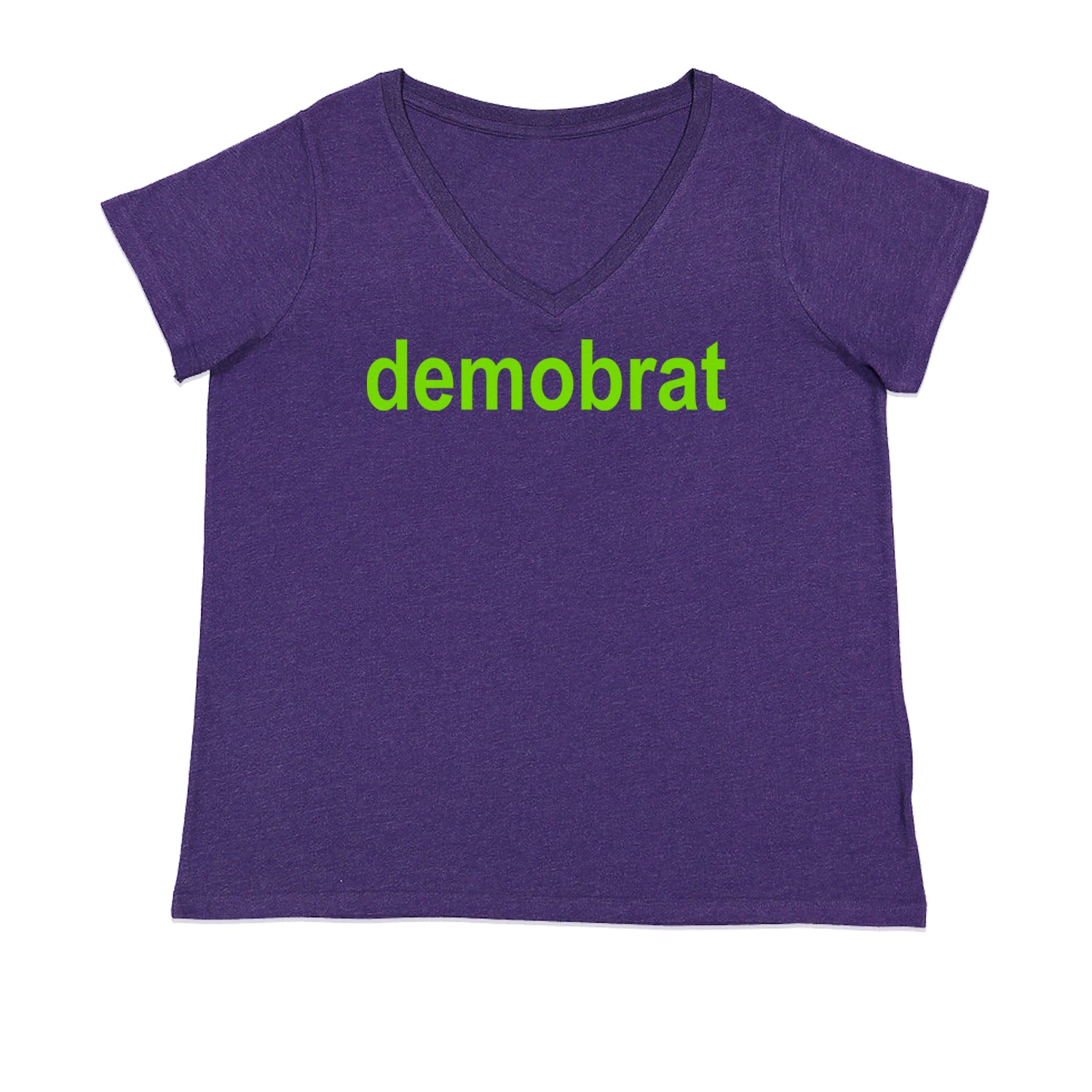 Demobrat Kamala Is Brat Vote Democrat Ladies V-Neck T-shirt Purple