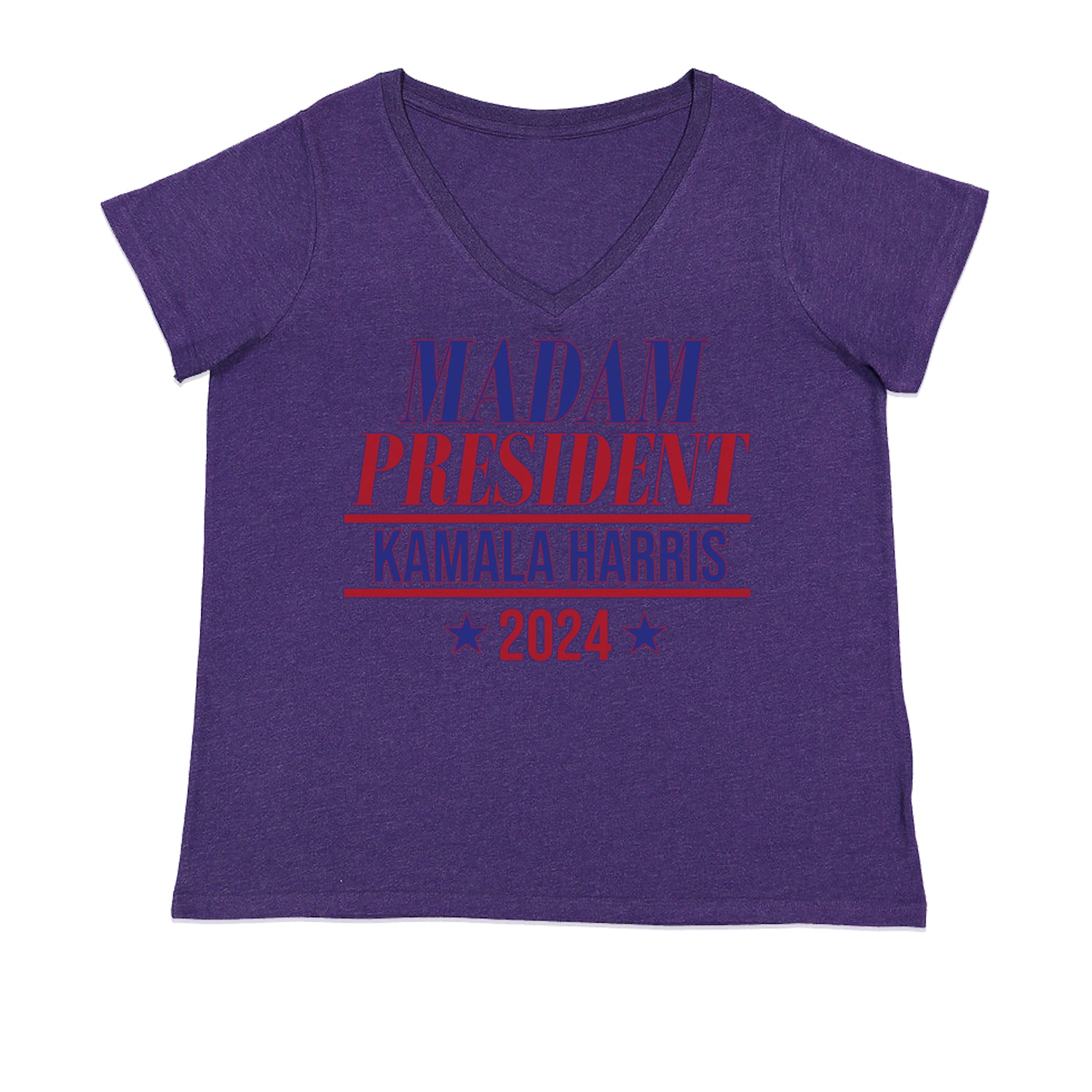 Madam President - Support kamala Harris For President 2024 Ladies V-Neck T-shirt Purple