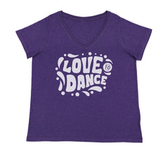Love To Dance Ladies V-Neck T-shirt Purple