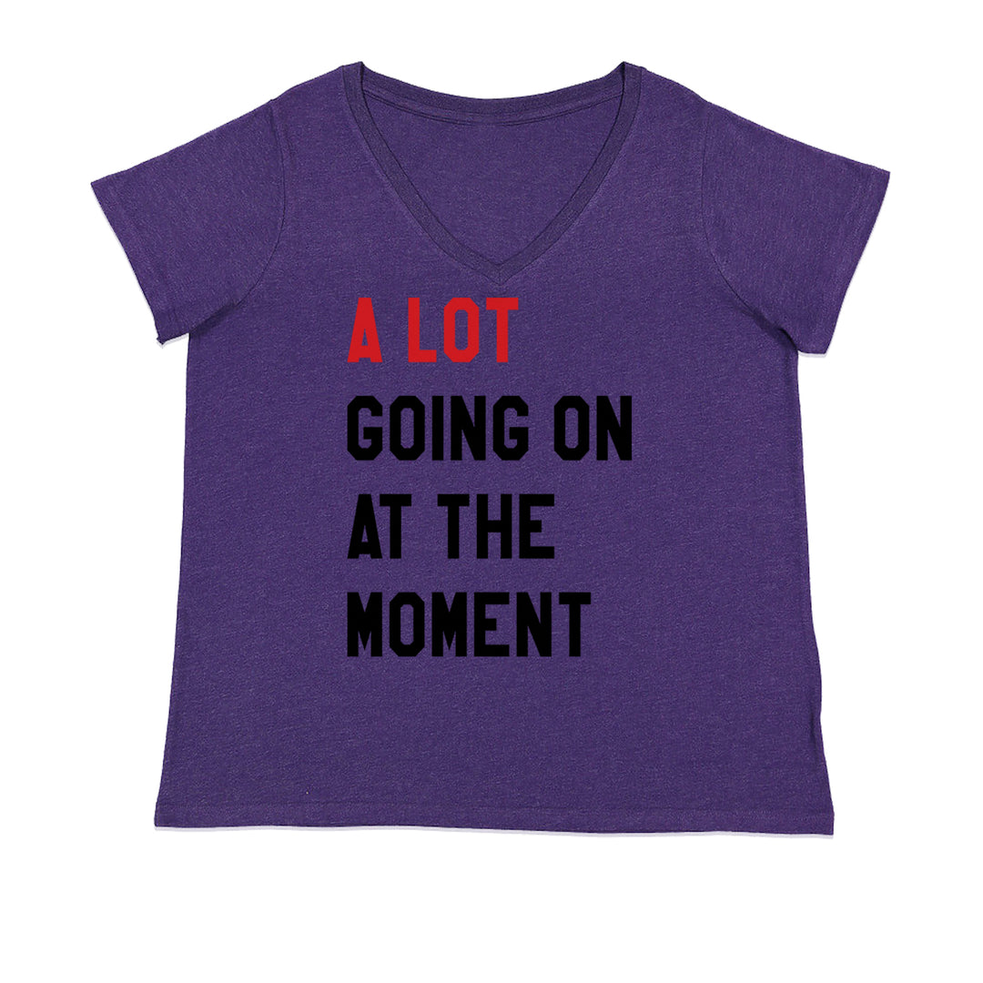 A Lot Going On At The Moment New TTPD Poet Department Ladies V-Neck T-shirt Purple