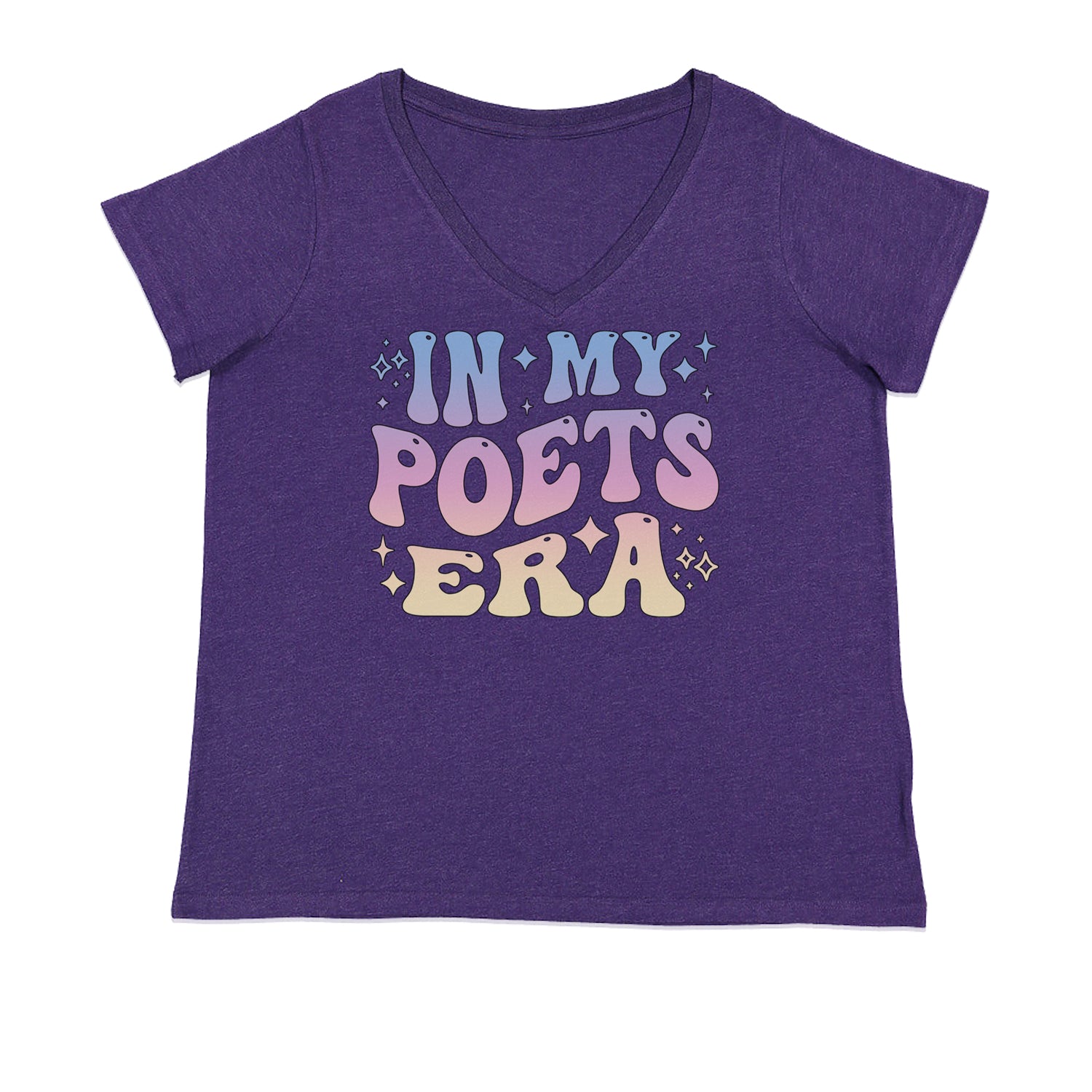 In My Poet Era Tie Dye TTPD Music Ladies V-Neck T-shirt Purple