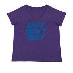 Grit Don't Quit Detroit Grit Ladies V-Neck T-shirt Purple