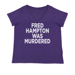 Fred Hampton Was Murdered Ladies V-Neck T-shirt Purple