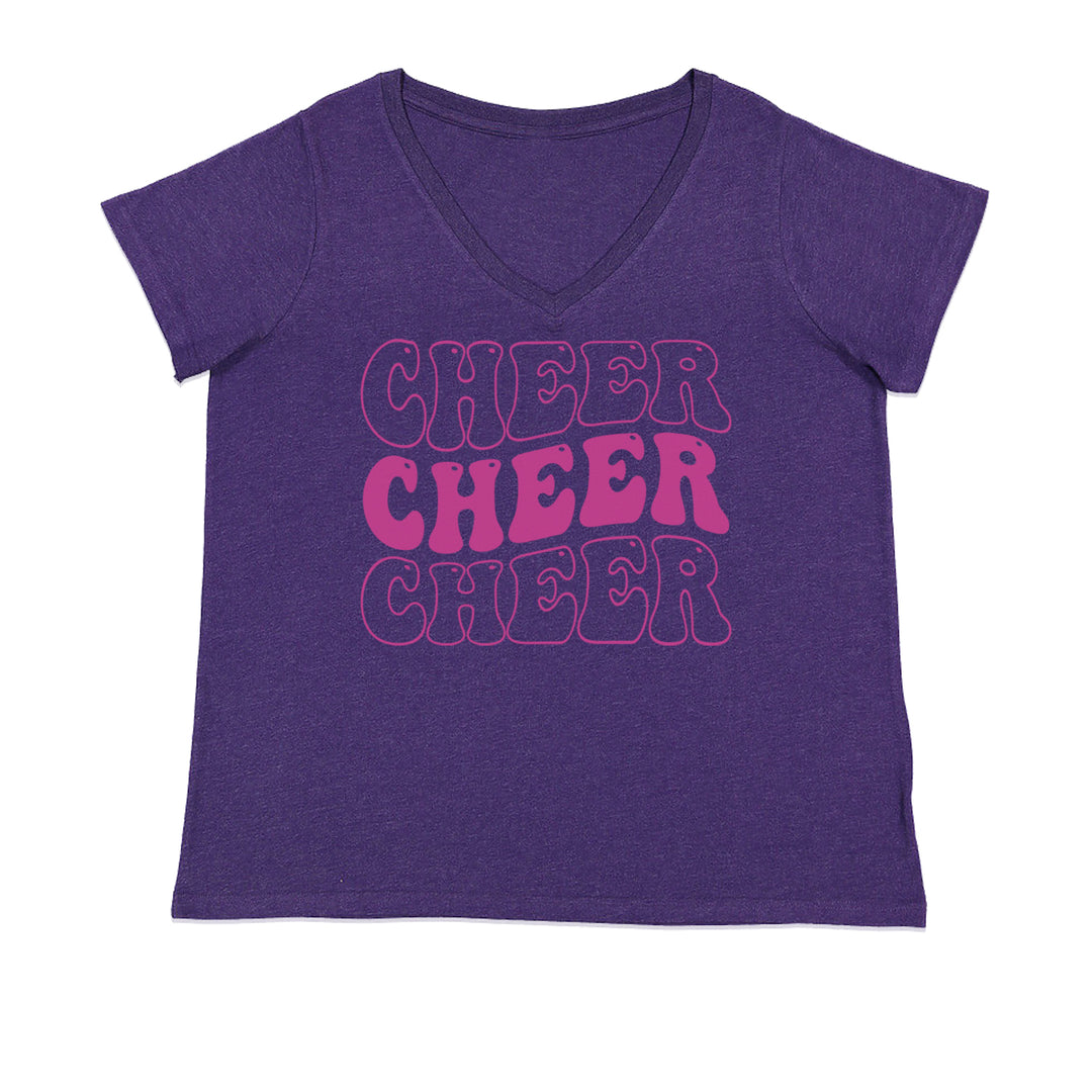 Cheer Cheer Cheer Ladies V-Neck T-shirt Purple