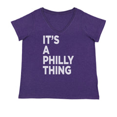 PHILLY It's A Philly Thing Ladies V-Neck T-shirt Purple