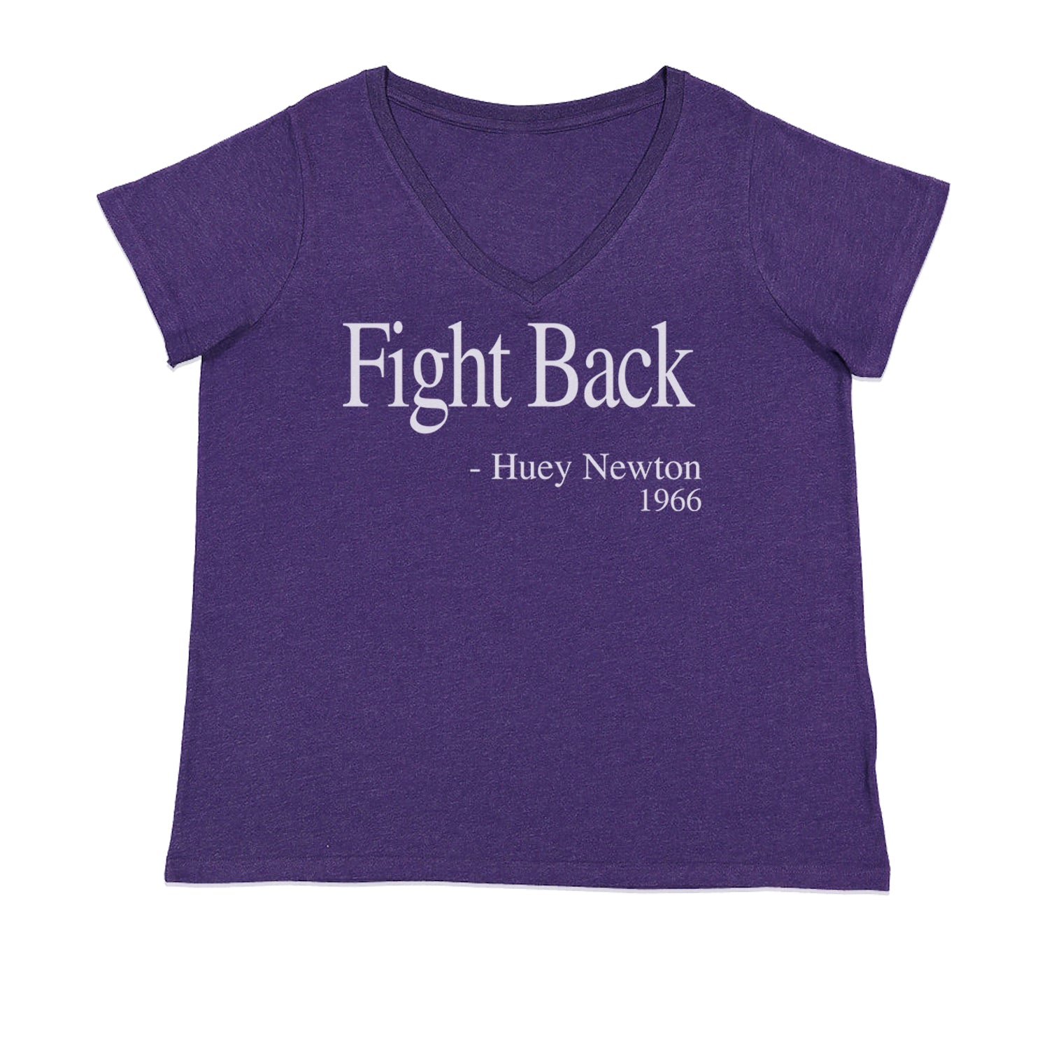 Fight Back Huey Newton Quote  Ladies V-Neck T-shirt Purple