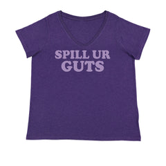 Spill Ur Guts Music Ladies V-Neck T-shirt Purple