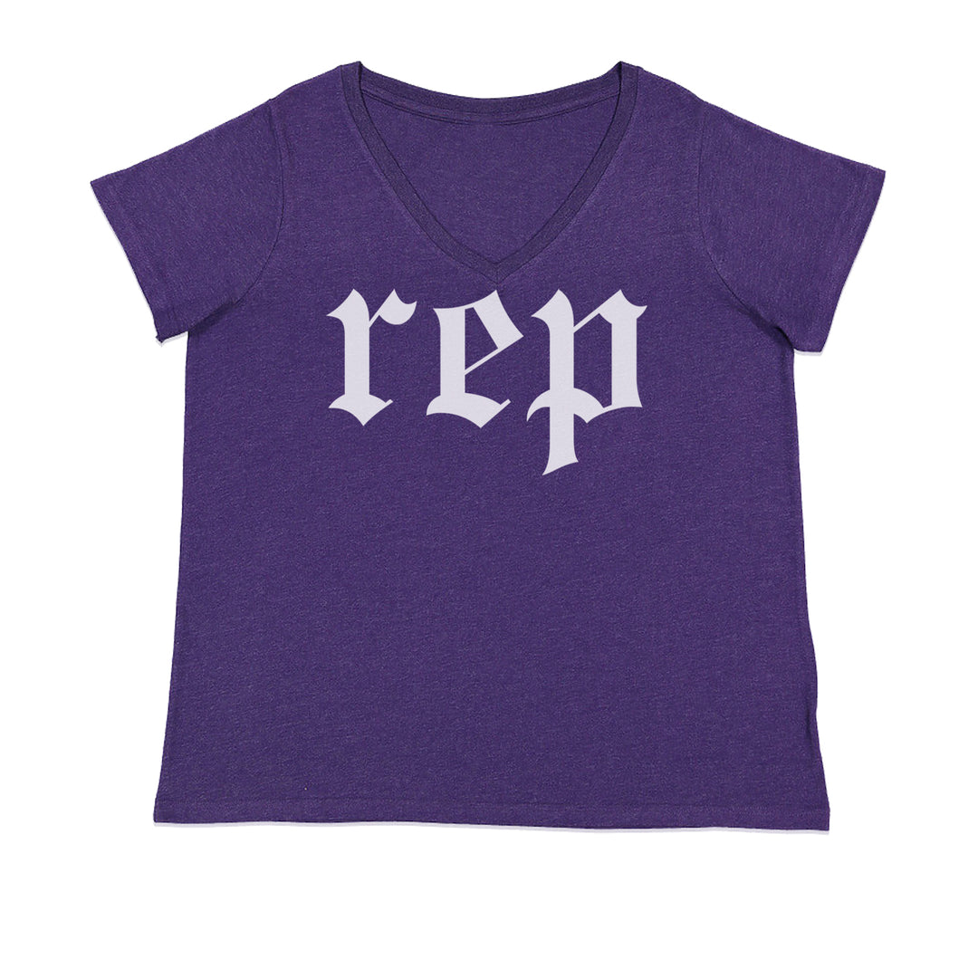 REP Reputation Eras Music Lover Gift Fan Favorite Ladies V-Neck T-shirt Purple
