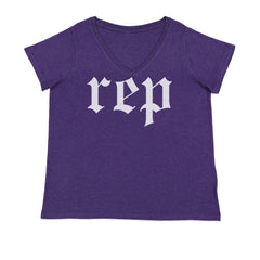 REP Reputation Eras Music Lover Gift Fan Favorite Ladies V-Neck T-shirt Purple