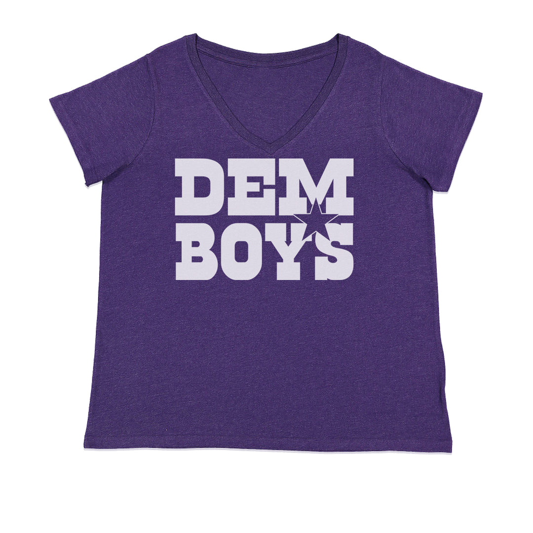 Dem Boys Dallas Football Ladies V-Neck T-shirt Purple