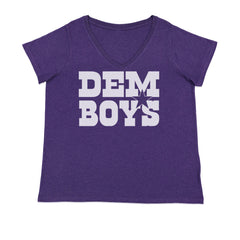 Dem Boys Dallas Football Ladies V-Neck T-shirt Purple