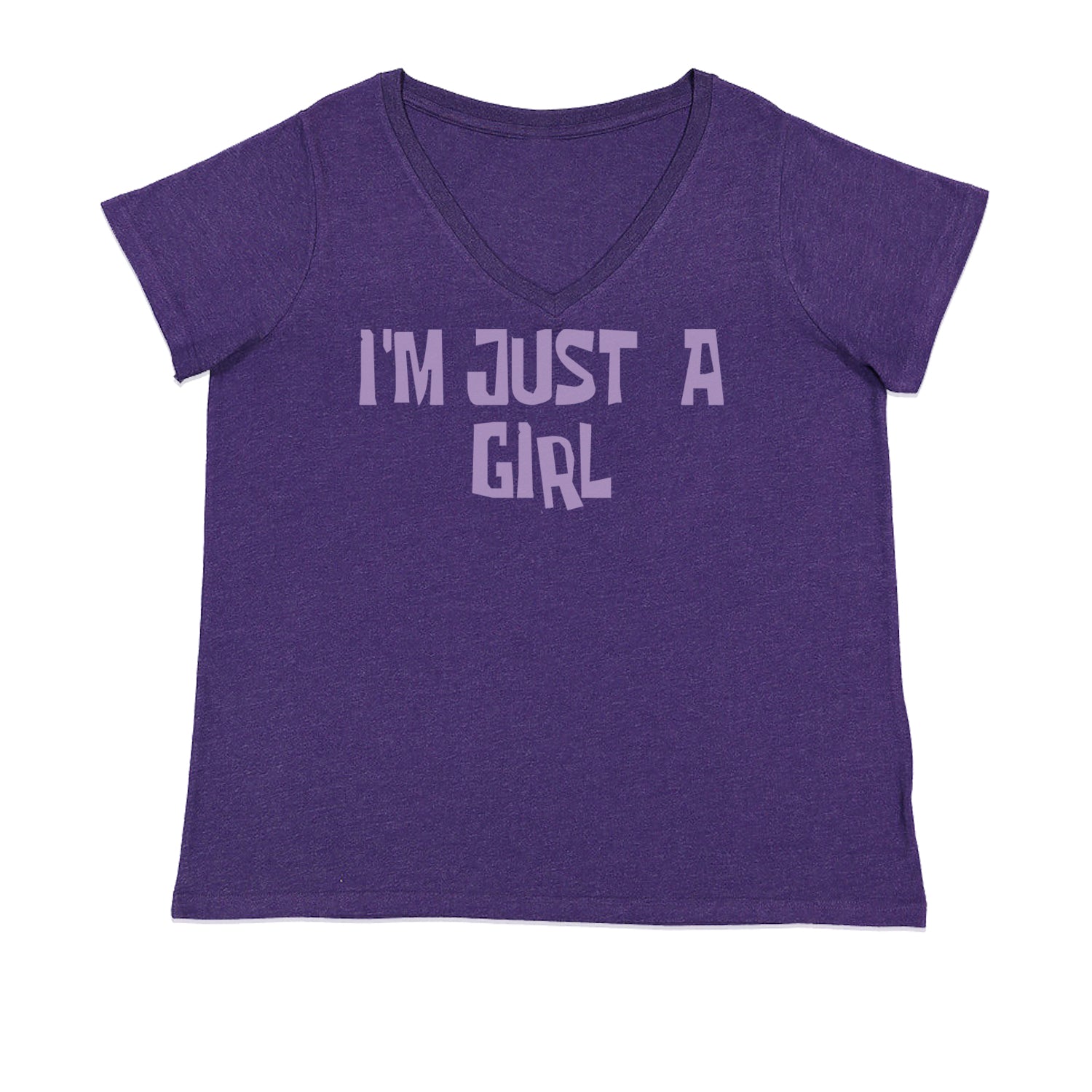 I'm Just A Girl Guts Music Ladies V-Neck T-shirt Purple