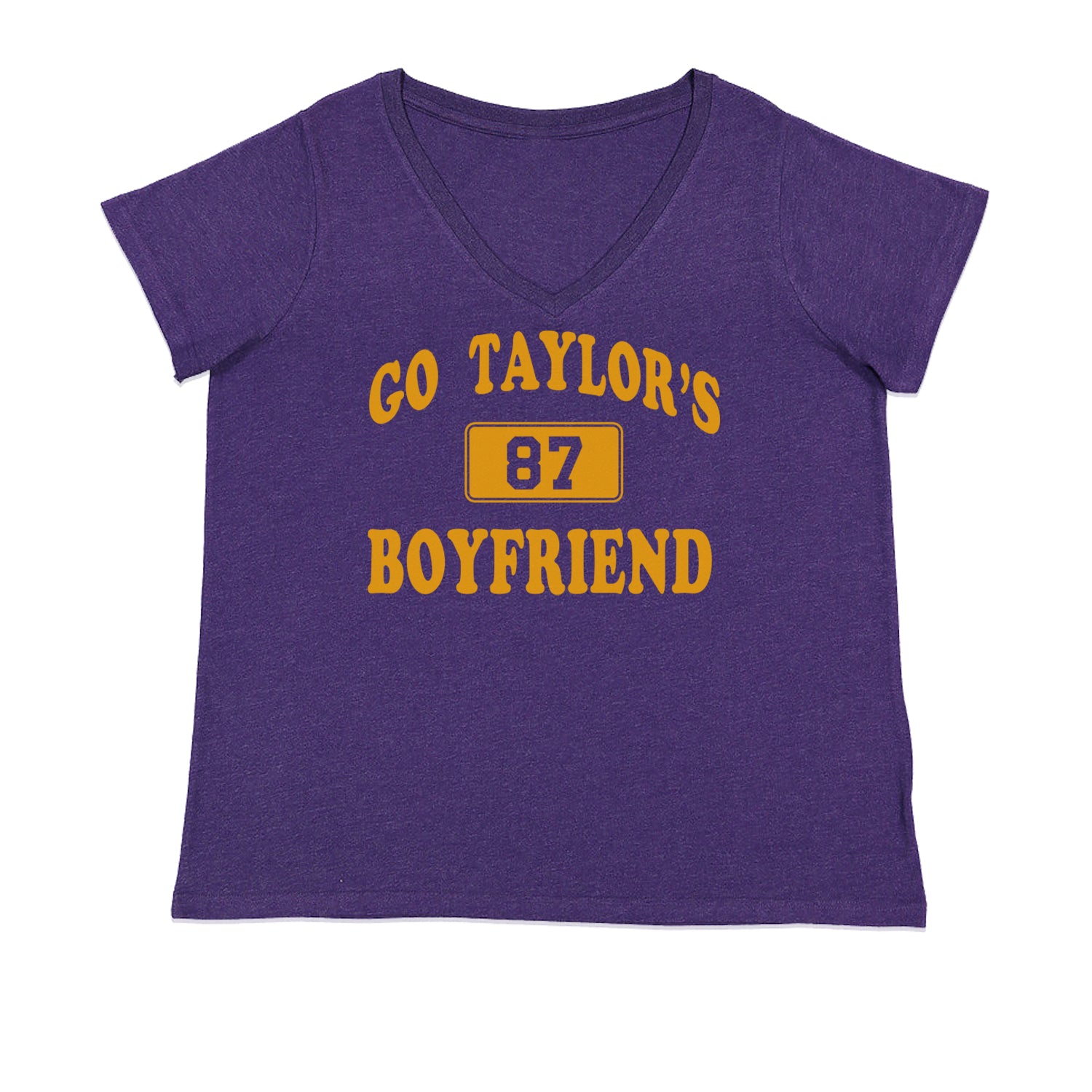 Go Taylor's Boyfriend Kansas City Ladies V-Neck T-shirt Purple