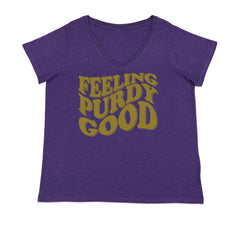 Feeling Purdy Good San Francisco Ladies V-Neck T-shirt Purple