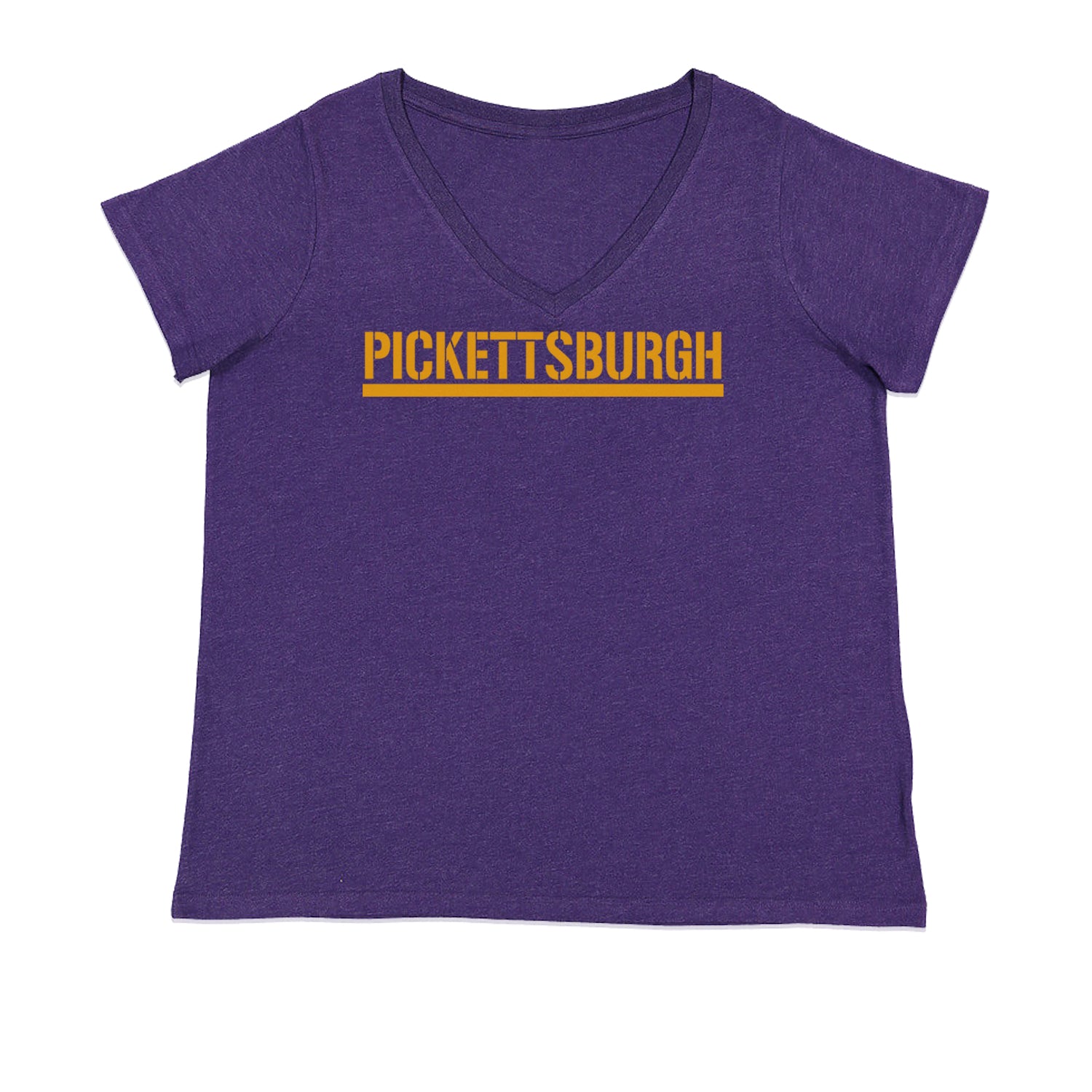 Pickettsburgh Pittsburgh Football Ladies V-Neck T-shirt Purple