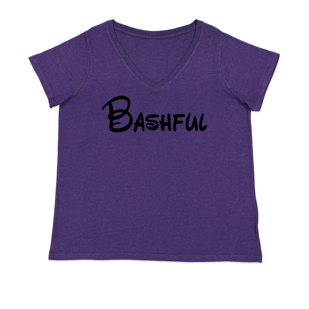 Bashful - 7 Dwarfs Costume Ladies V-Neck T-shirt Purple