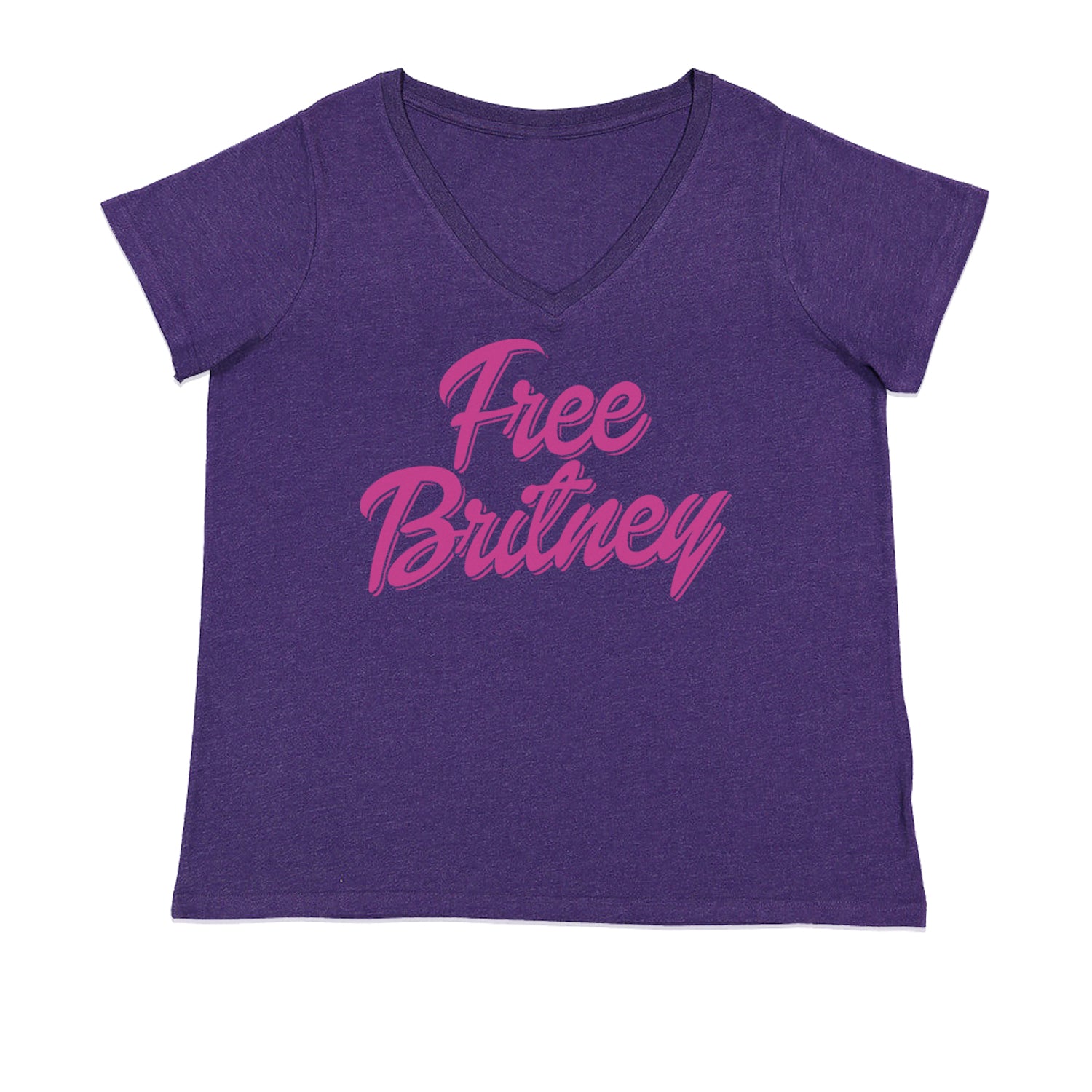 Pink Free Britney Ladies V-Neck T-shirt Purple