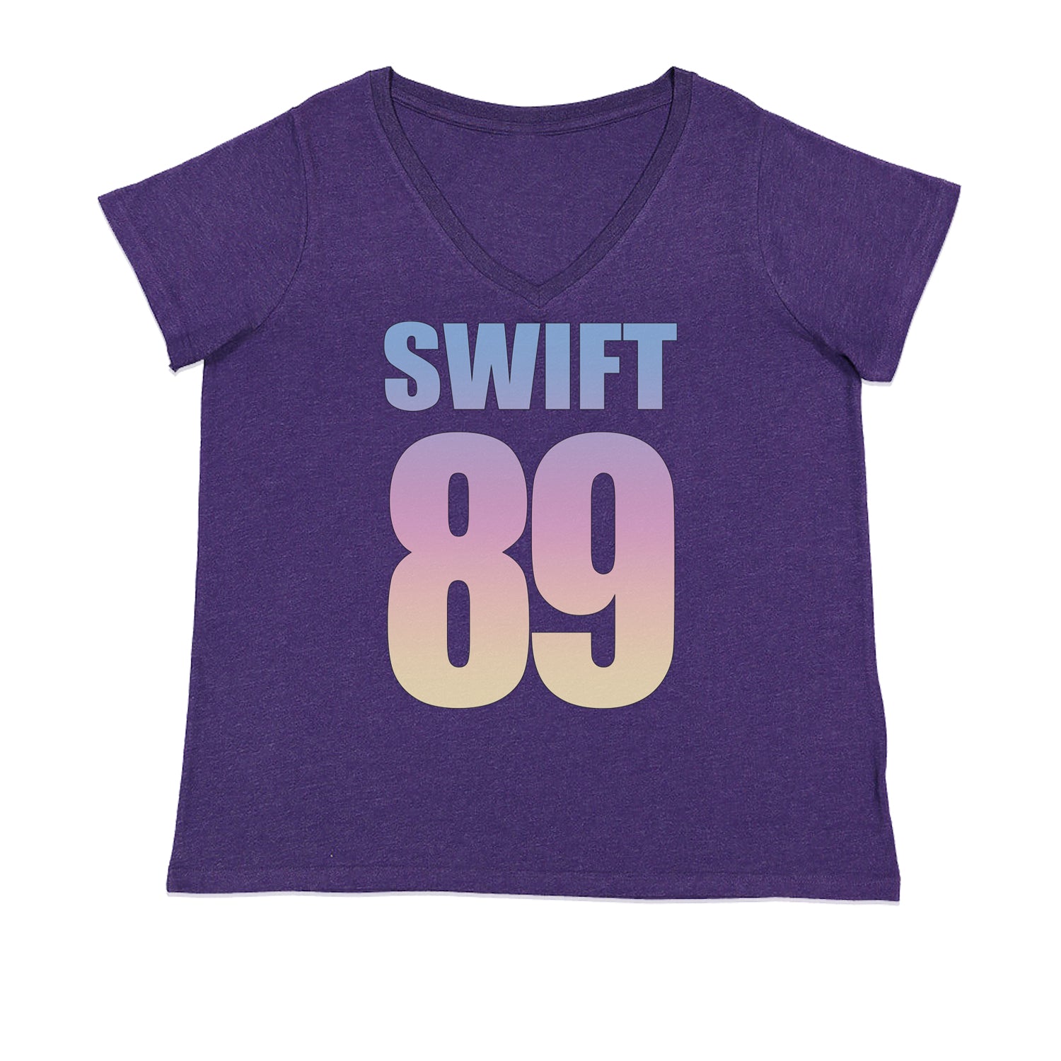 Lover Era Swift 89 Birth Year Music Fan TTPD Ladies V-Neck T-shirt Purple