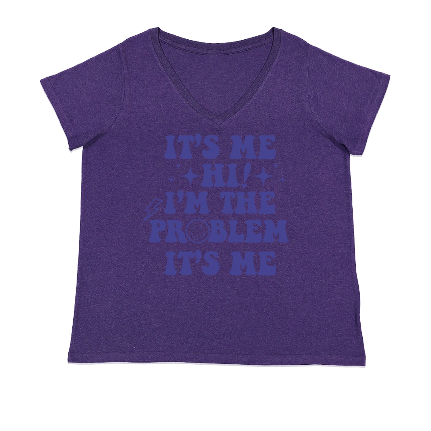 It's Me Hi I'm The Problem Ladies V-Neck T-shirt Purple