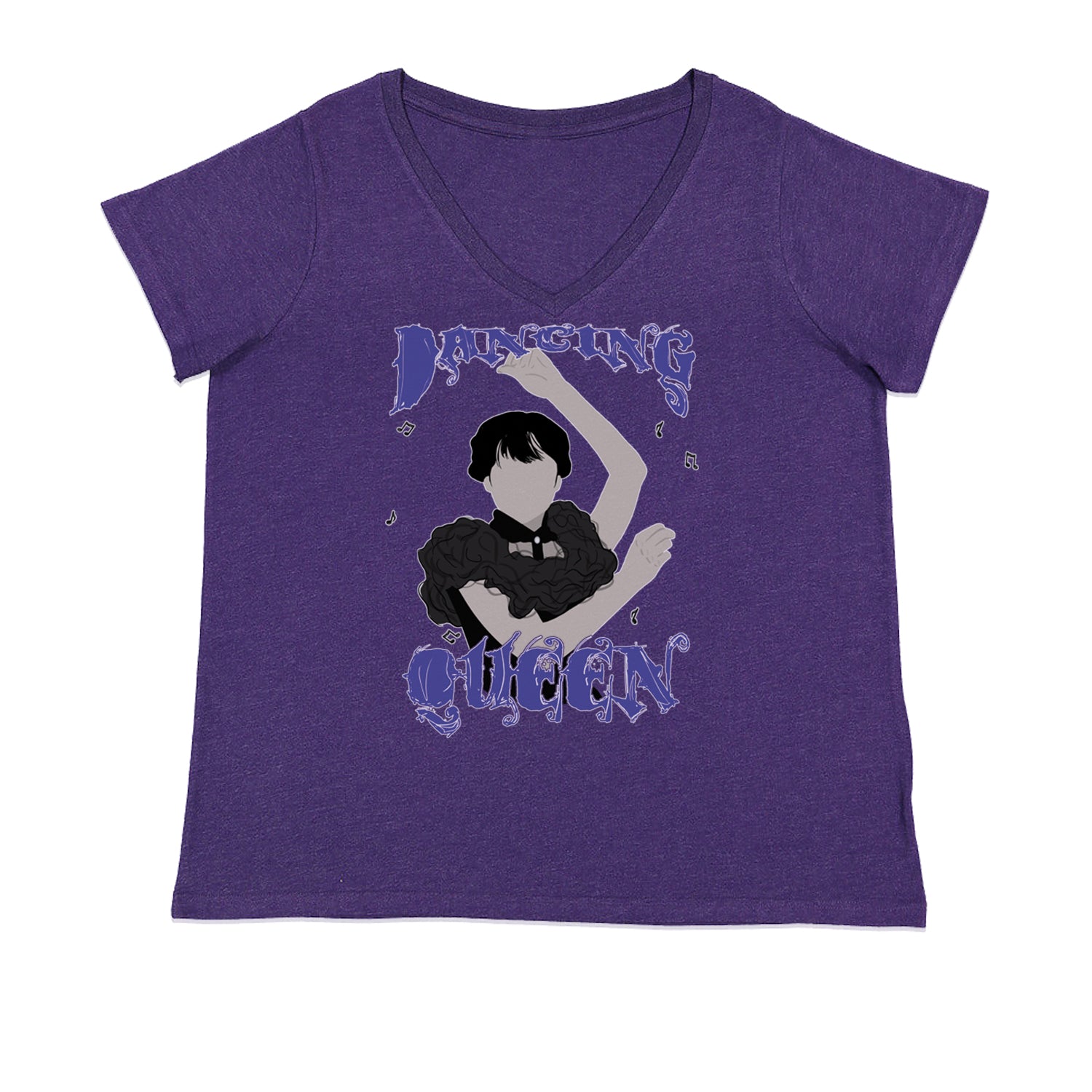 Wednesday Dancing Queen Ladies V-Neck T-shirt Purple