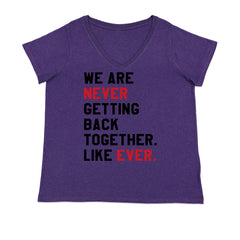We Are Never Getting Back Together TTPD Eras Outfit Ladies V-Neck T-shirt Purple