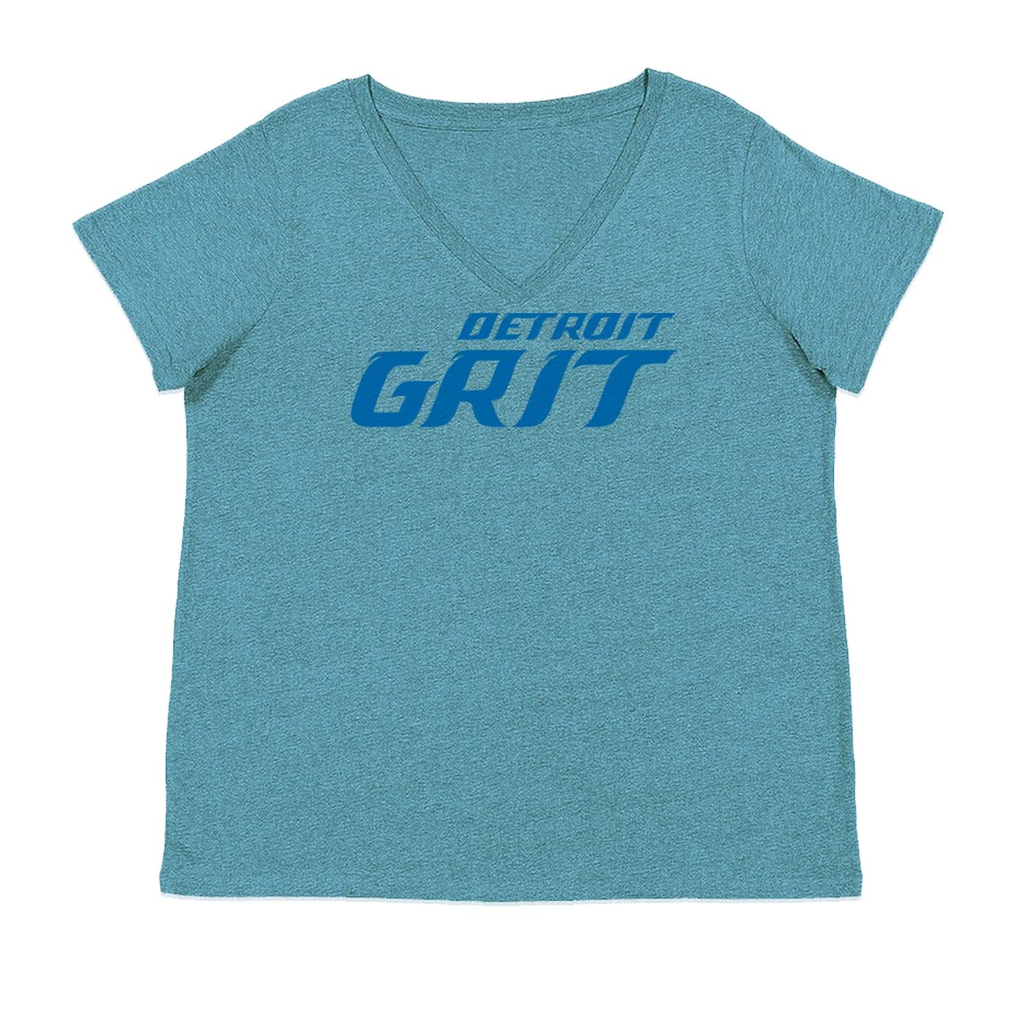 Grit Detroit Football Hard Knocks Ladies V-Neck T-shirt Surf