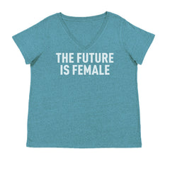 The Future Is Female Feminism  Ladies V-Neck T-shirt Surf