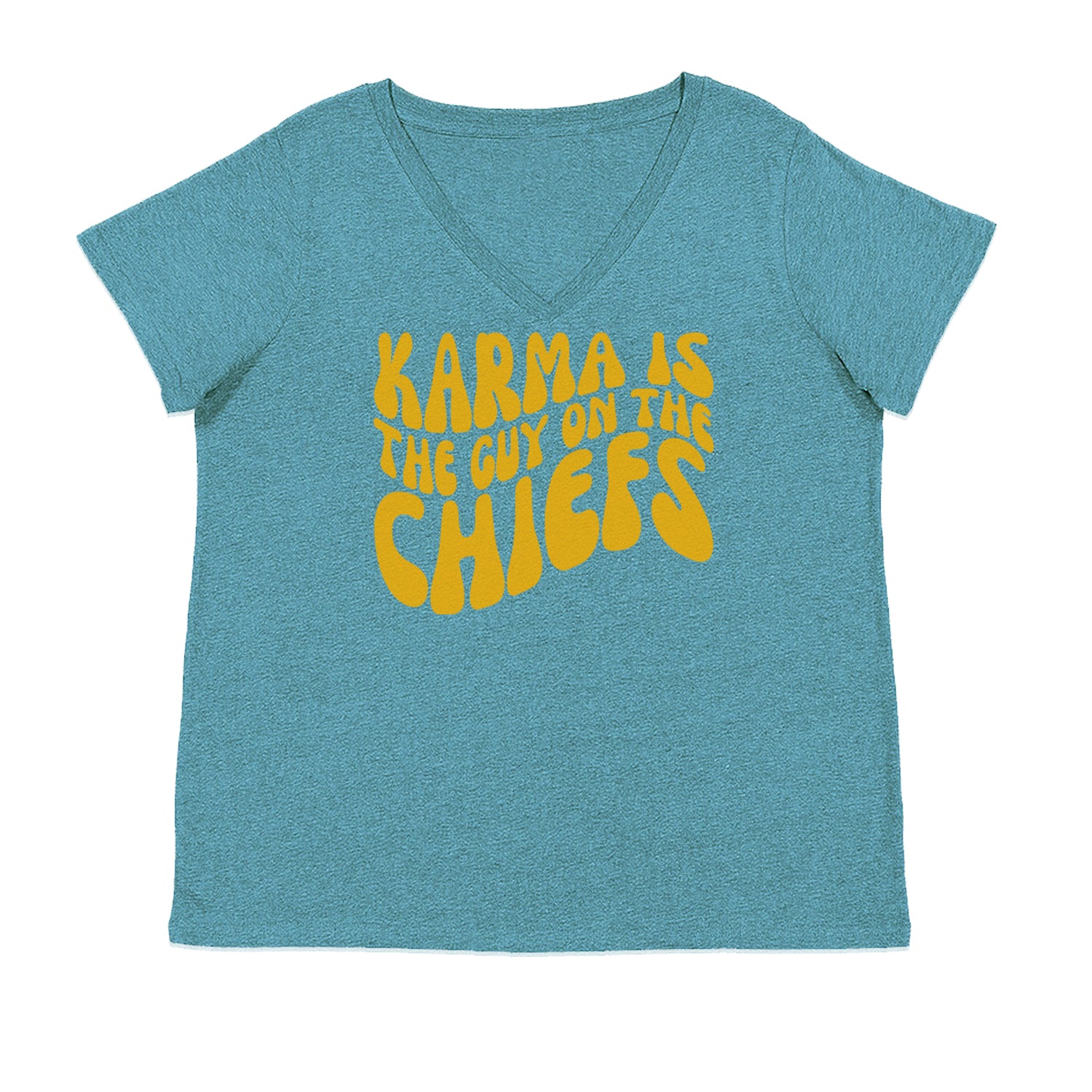 Karma Is The Guy On The Chiefs Boyfriend Ladies V-Neck T-shirt Surf