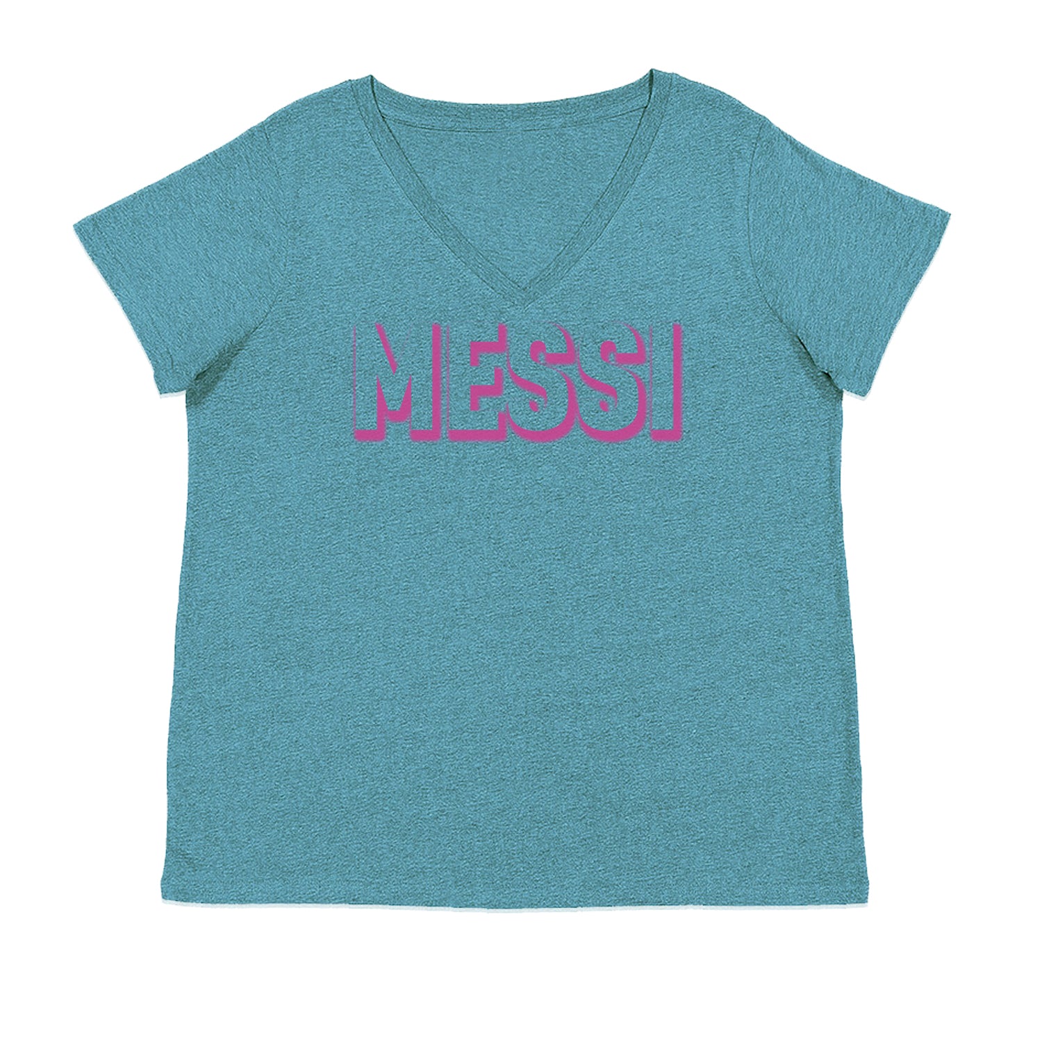 Messi OUTLINE Miami Futbol Ladies V-Neck T-shirt Surf