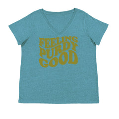 Feeling Purdy Good San Francisco Ladies V-Neck T-shirt Surf