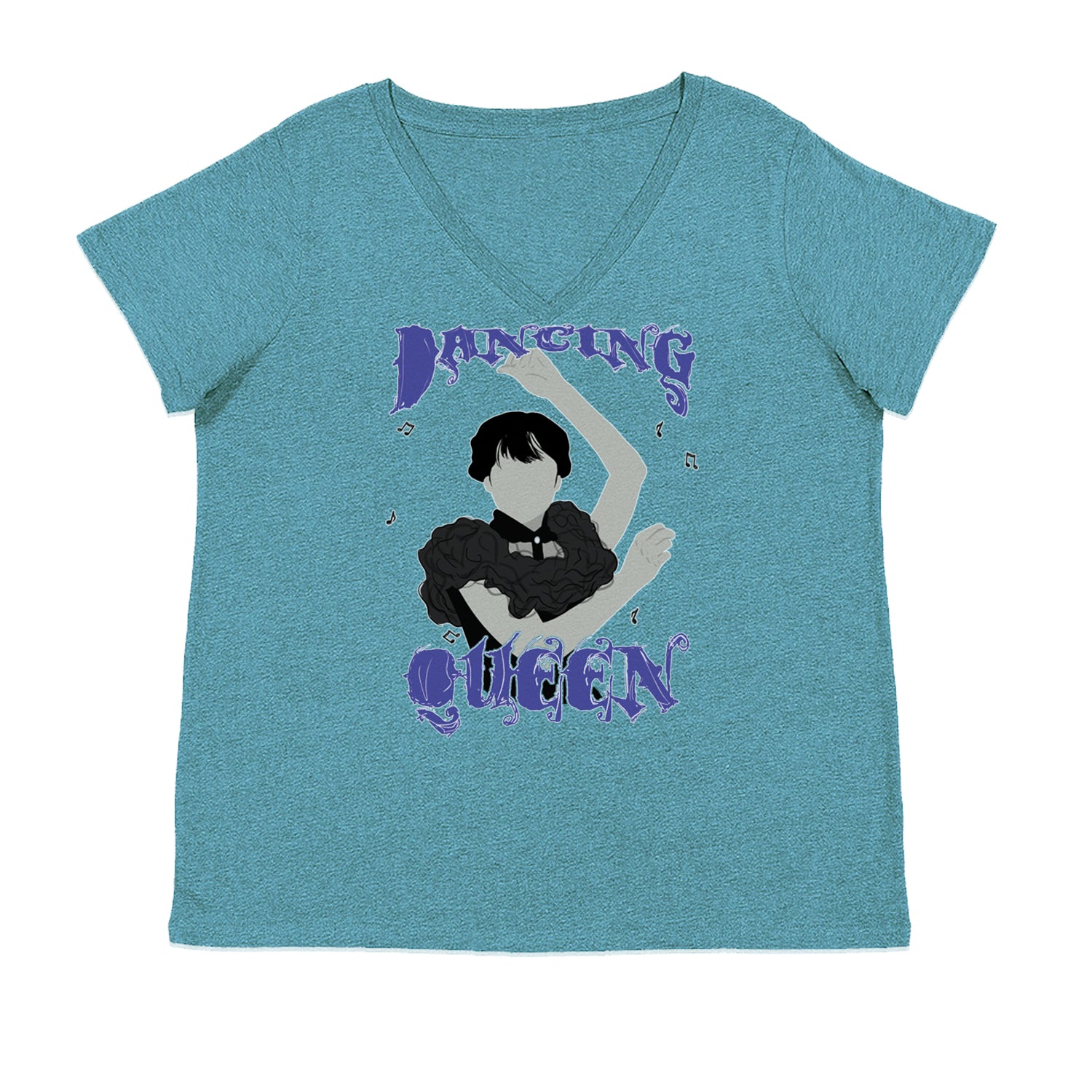 Wednesday Dancing Queen Ladies V-Neck T-shirt Surf