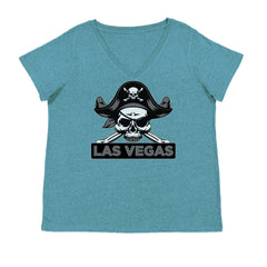 Raider Skull Straight Outta Las Vegas Ladies V-Neck T-shirt Surf