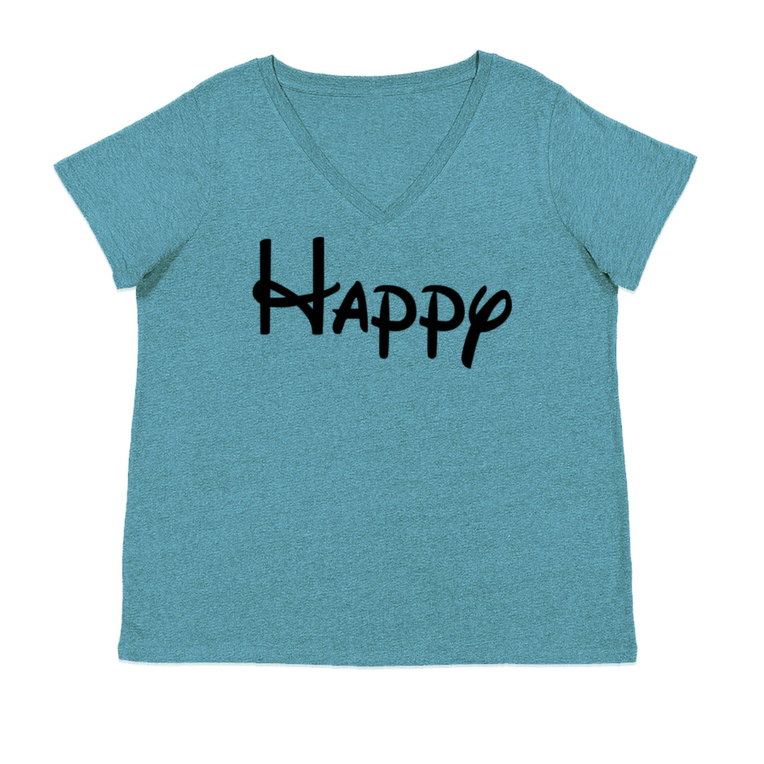Happy - 7 Dwarfs Costume Ladies V-Neck T-shirt Surf