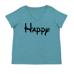 Happy - 7 Dwarfs Costume Ladies V-Neck T-shirt Surf