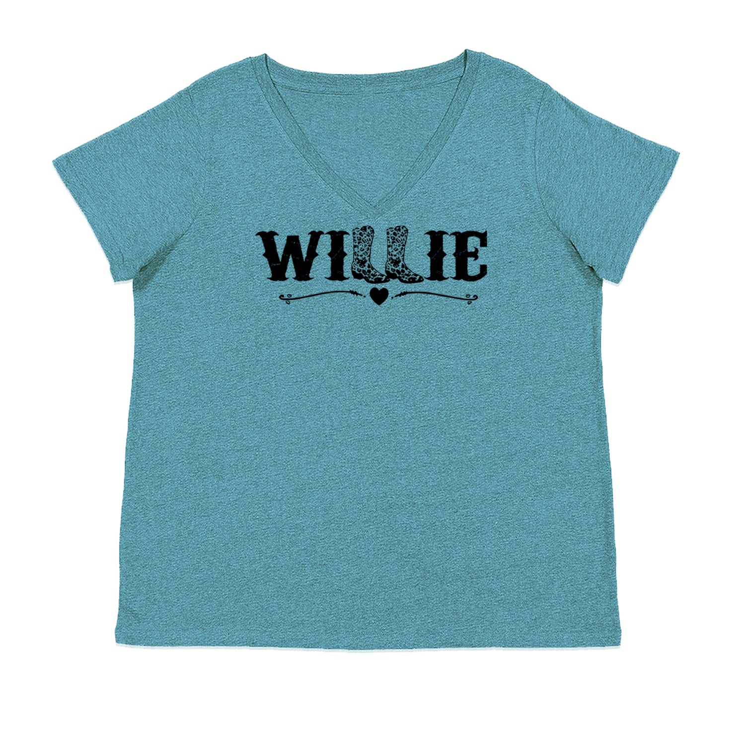 Willie Cowboy Boots Hippy Country Music Ladies V-Neck T-shirt Surf