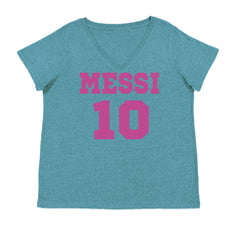 Messi World Soccer Futbol Messiami Ladies V-Neck T-shirt Surf
