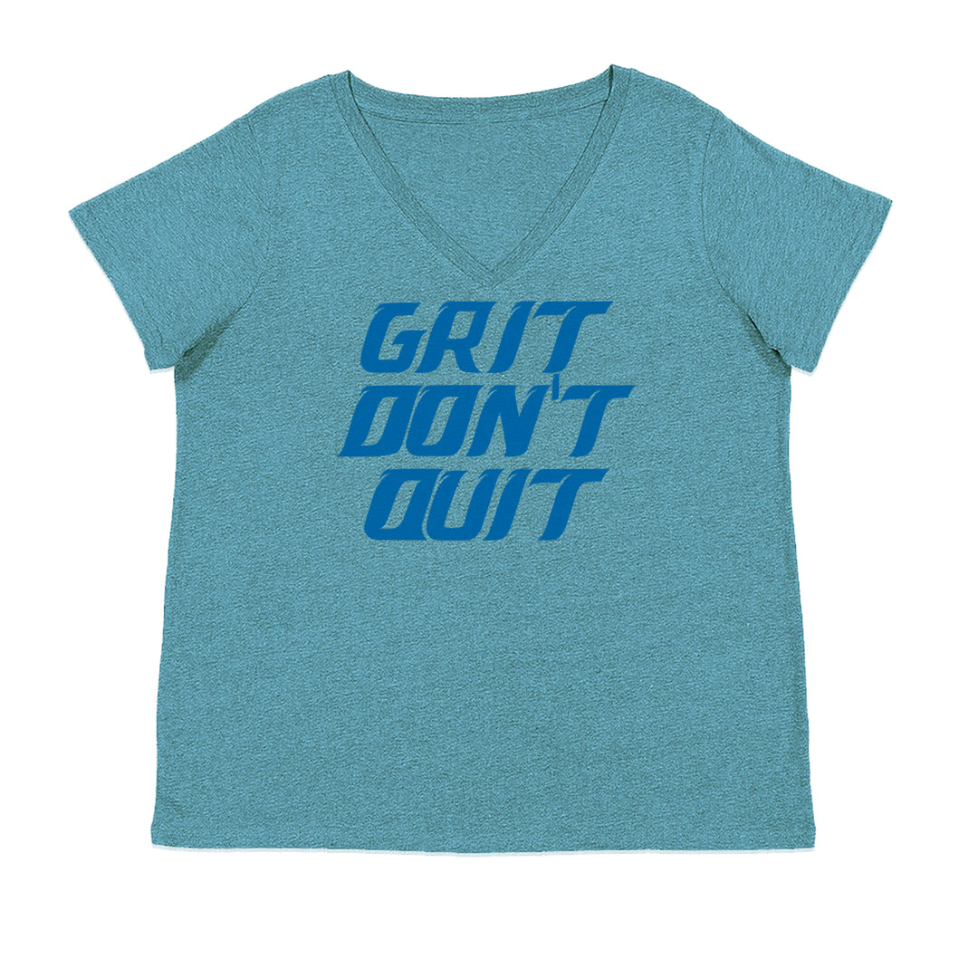 Grit Don't Quit Detroit Grit Ladies V-Neck T-shirt Surf
