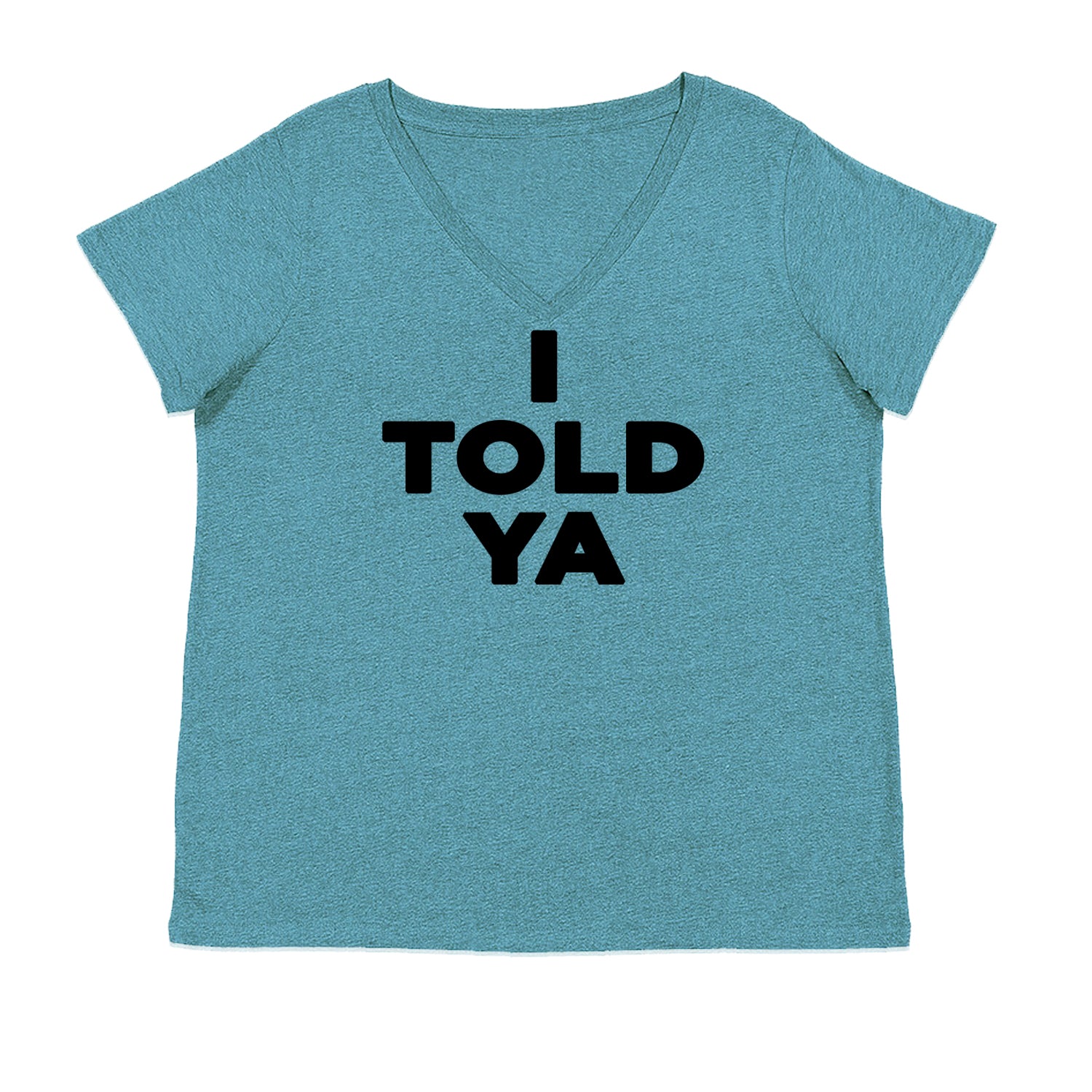 I Told Ya Challenger Black Print Ladies V-Neck T-shirt Surf