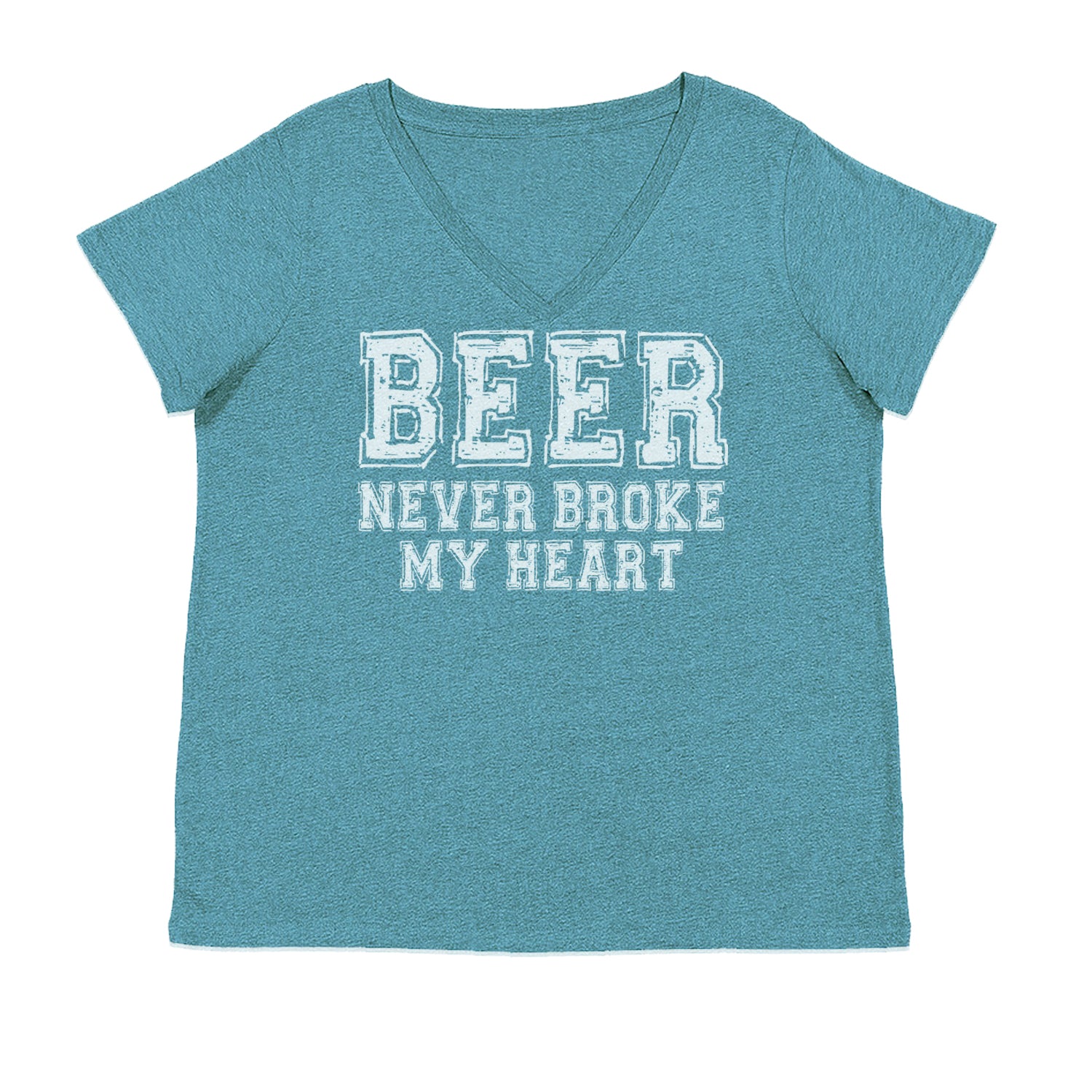 Beer Never Broke My Heart Funny Drinking Ladies V-Neck T-shirt Surf