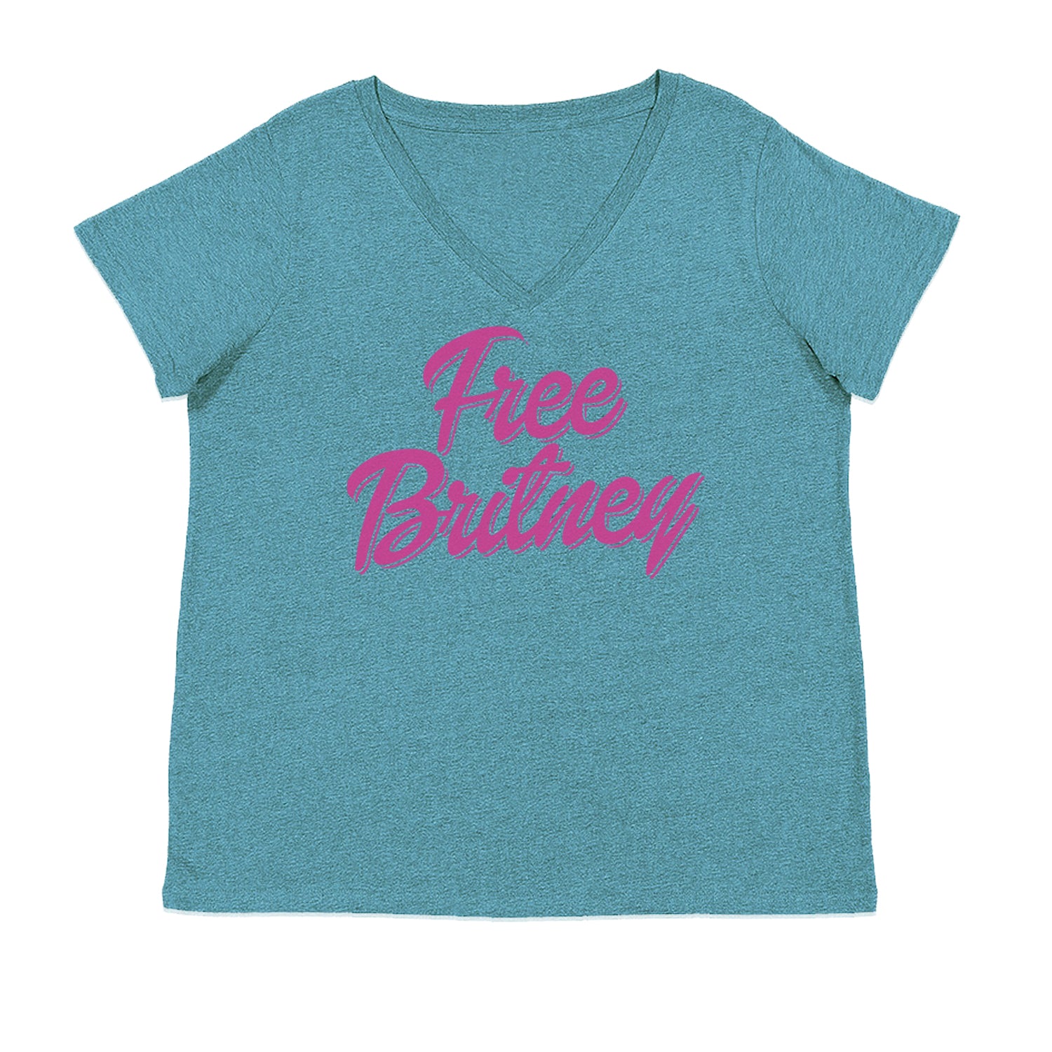 Pink Free Britney Ladies V-Neck T-shirt Surf