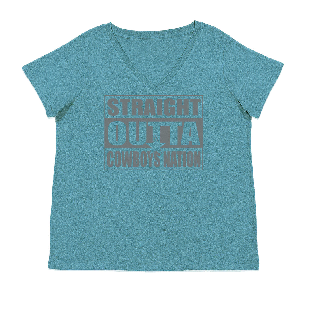 Straight Outta Cowboys Nation   Ladies V-Neck T-shirt Surf