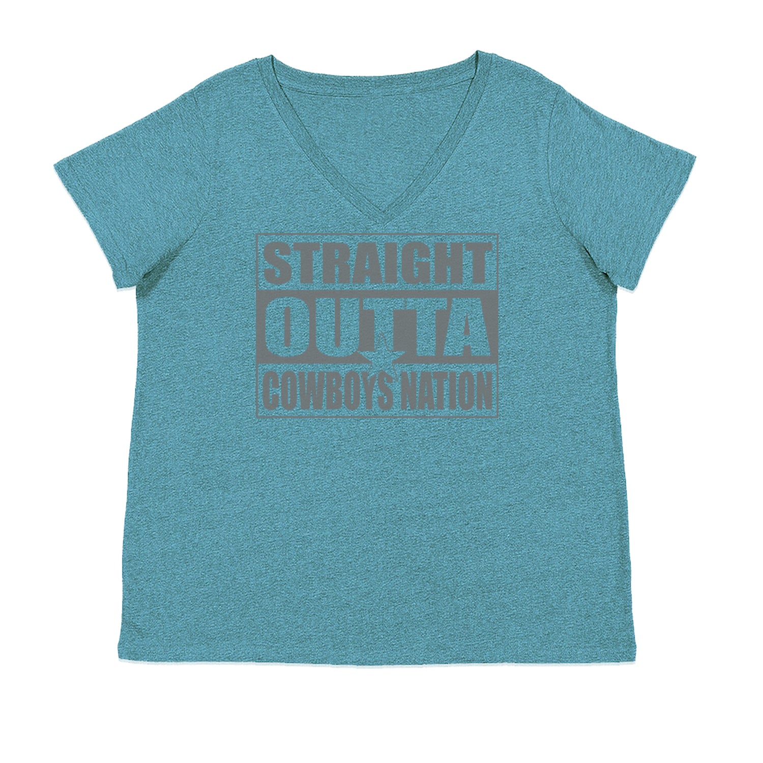 Straight Outta Cowboys Nation   Ladies V-Neck T-shirt Surf