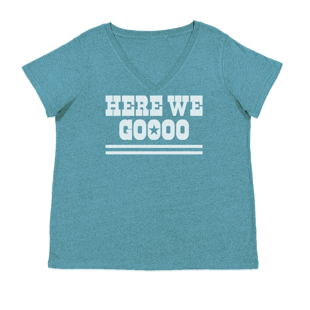 Here We Go Dem Boys Dallas Football Ladies V-Neck T-shirt Surf