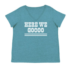 Here We Go Dem Boys Dallas Football Ladies V-Neck T-shirt Surf